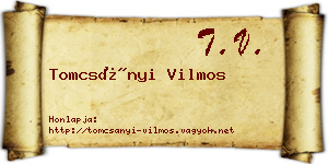 Tomcsányi Vilmos névjegykártya