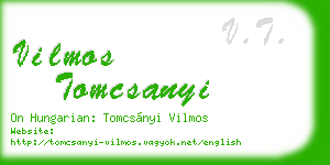 vilmos tomcsanyi business card