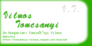 vilmos tomcsanyi business card